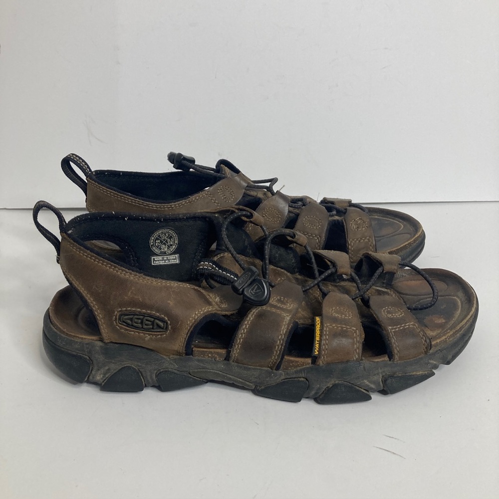 Keen Daytona Sandals Mens 10.5 Brown Leather Waterproof Summer Shoes Camping